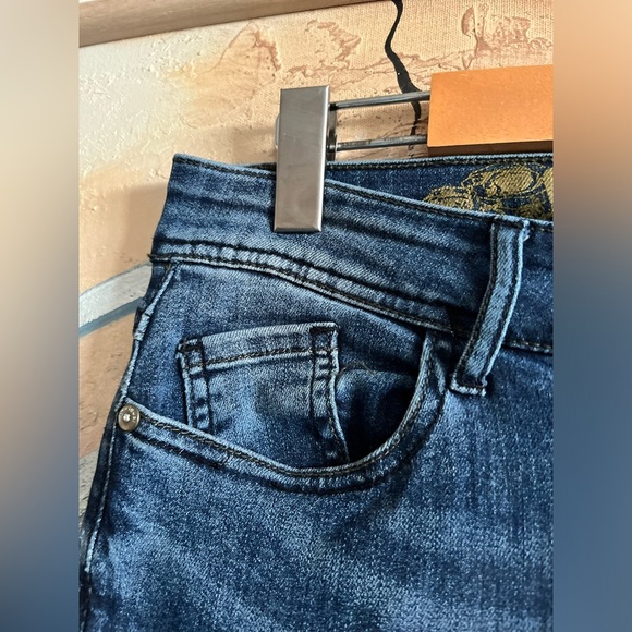 Desigual Exotic Jeans Blue Flower embroidered Y2K Jeans - Picture 6 of 14